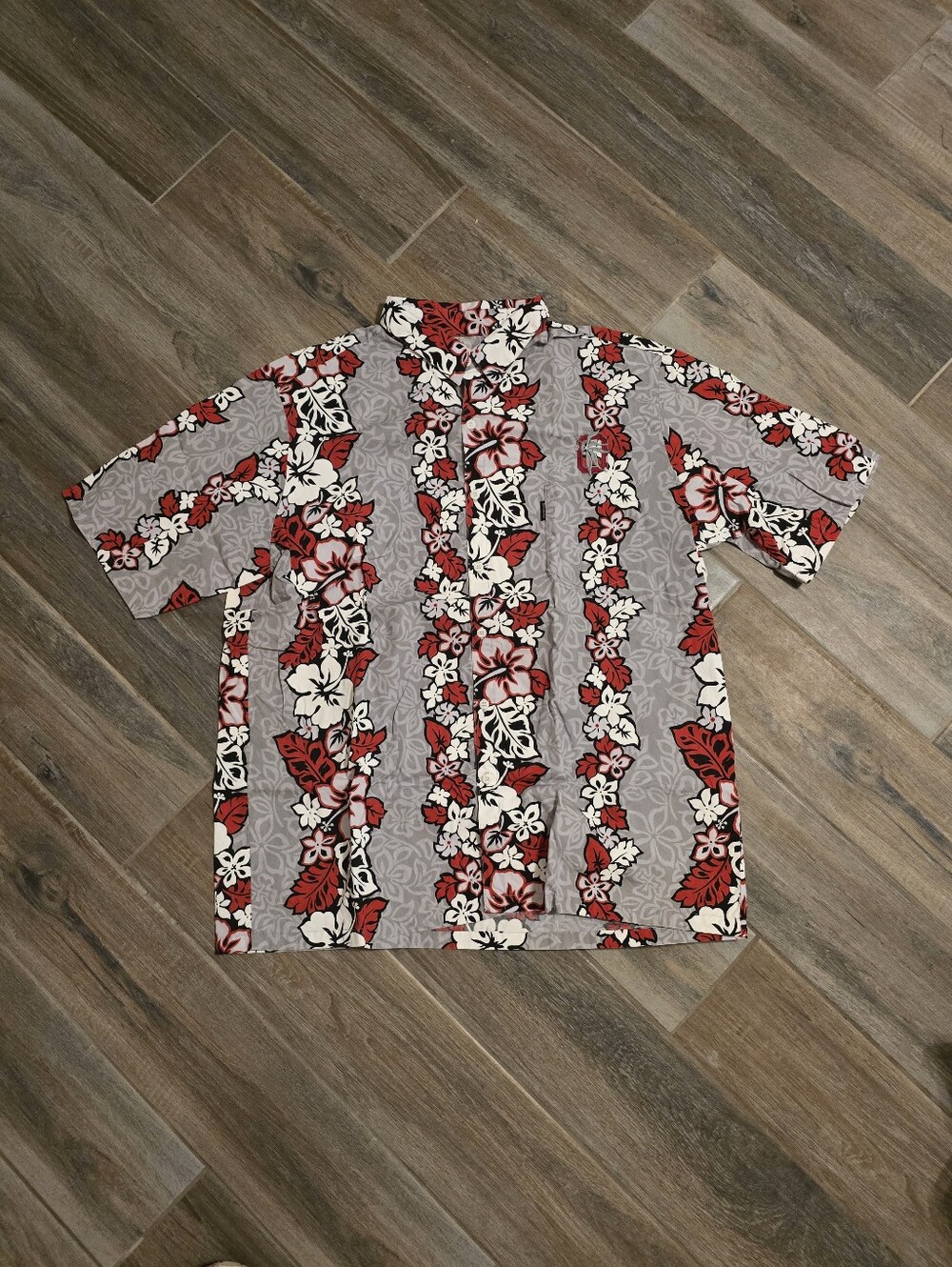 Riggers Gray Hawaiian Button Up Shirt Ohio State University